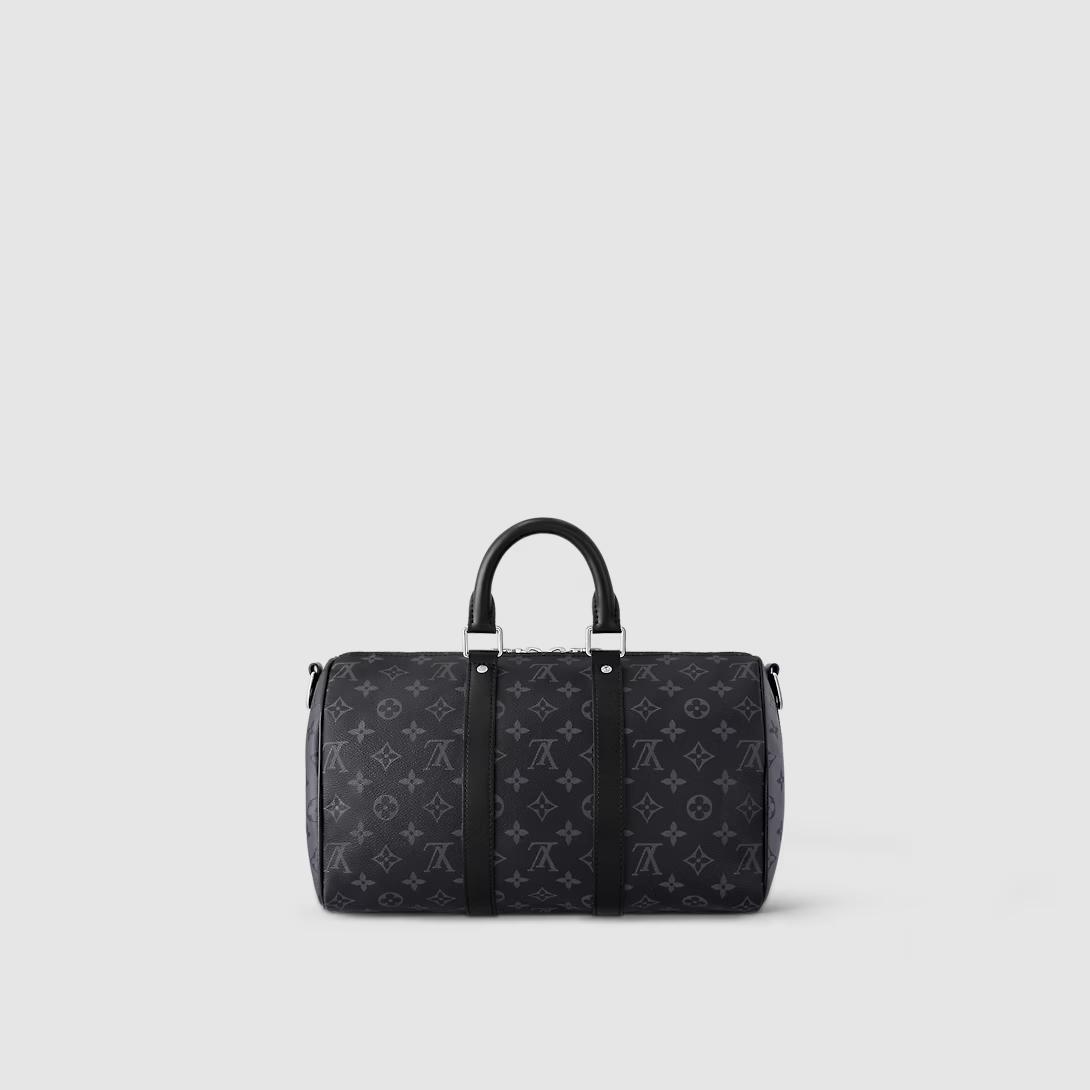 Túi Louis Vuitton Keepall Bandoulière 35 Monogram Eclipse Nam Đen